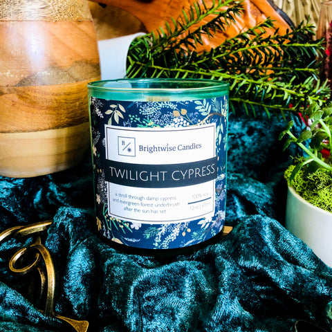 Twilight Cypress Scented Soy Wax Candle - Brightwise Candles