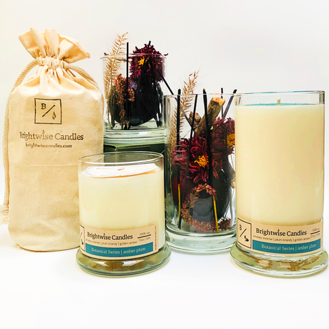 Amber Plum Scented Soy Wax Candle - Brightwise Candles