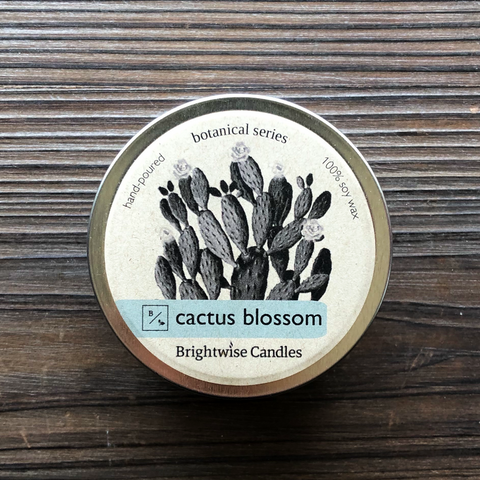 Cactus Blossom Scented Soy Wax Candle Tin - Brightwise Candles
