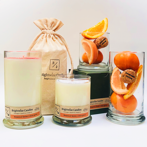 Citrus Grove Scented Soy Wax Candle - Brightwise Candles