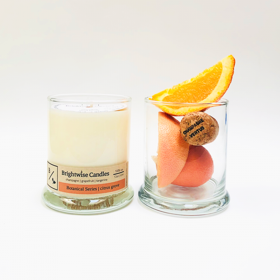 Citrus Grove Scented Soy Wax Candle - Brightwise Candles