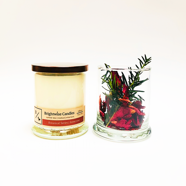 Forest Rose Scented Soy Wax Candle - Brightwise Candles