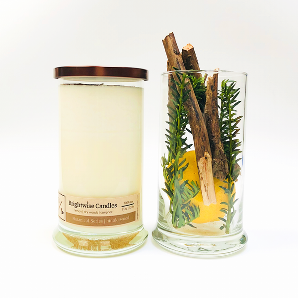 Hinoki Wood Scented Soy Wax Candle - Brightwise Candles