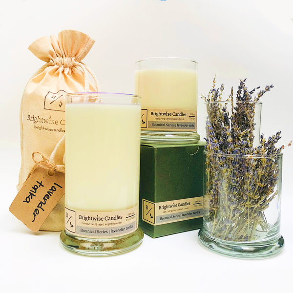 Lavender Tonka Scented Soy Wax Candle - Brightwise Candles