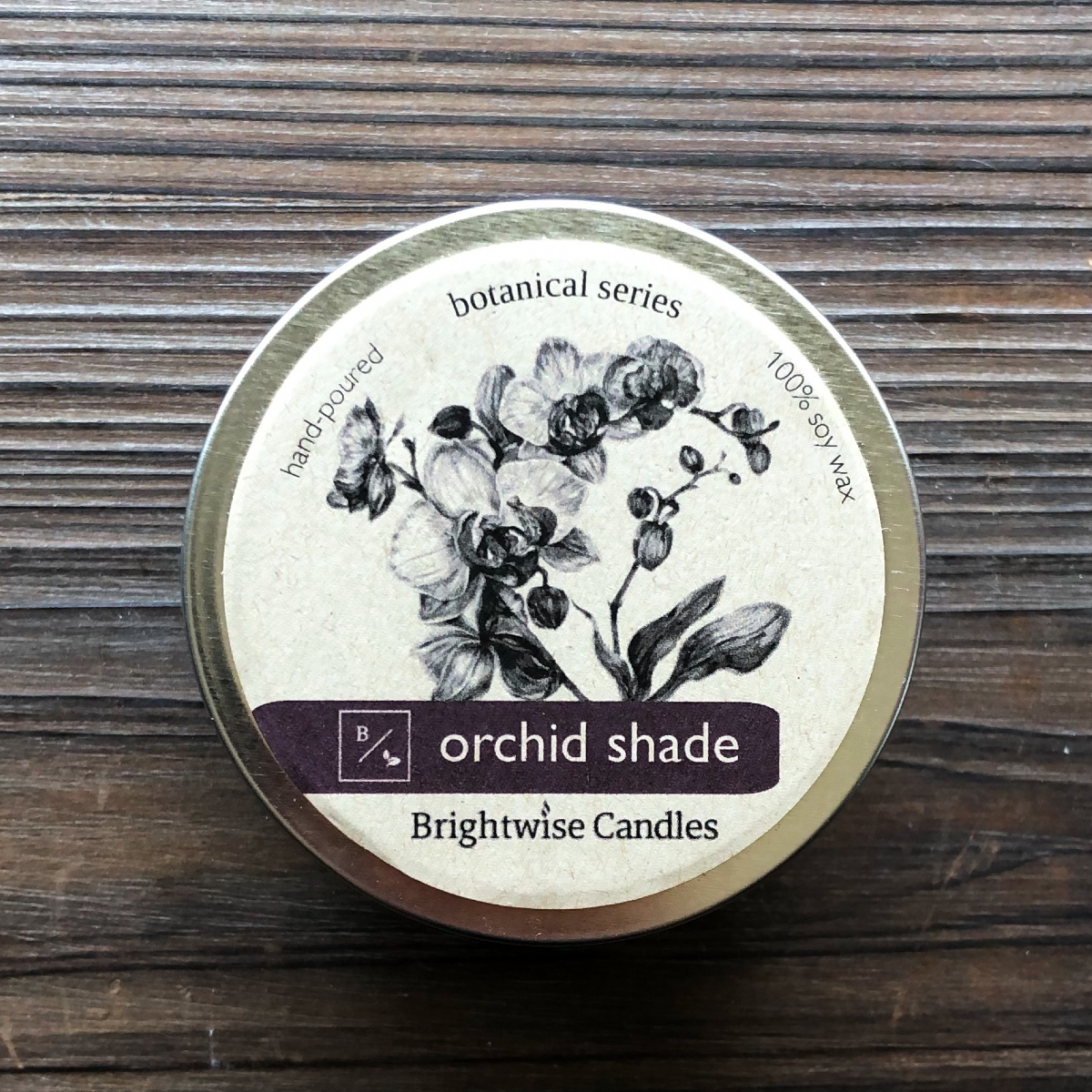 Orchid Shade Scented Soy Wax Candle Tin - Brightwise Candles