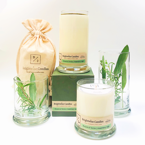 Rosemary Sage Scented Soy Wax Candle - Brightwise Candles