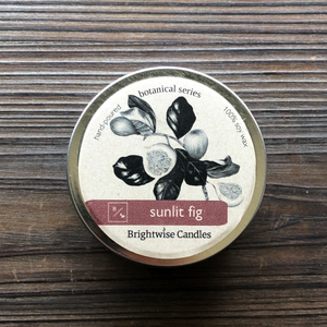 Sunlit Fig Scented Soy Wax Candle Tin - Brightwise Candles