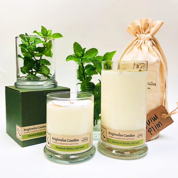 Wild Mint Scented Soy Wax Candle - Brightwise Candles